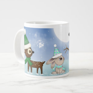 Mug géant bonhomme de neige Noël lapin et cerf mig