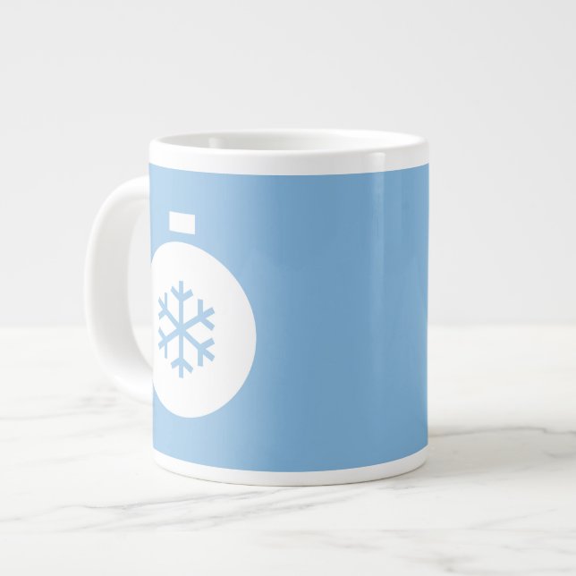 Mug Géant Boule de Noël Bleu Café (Devant gauche)