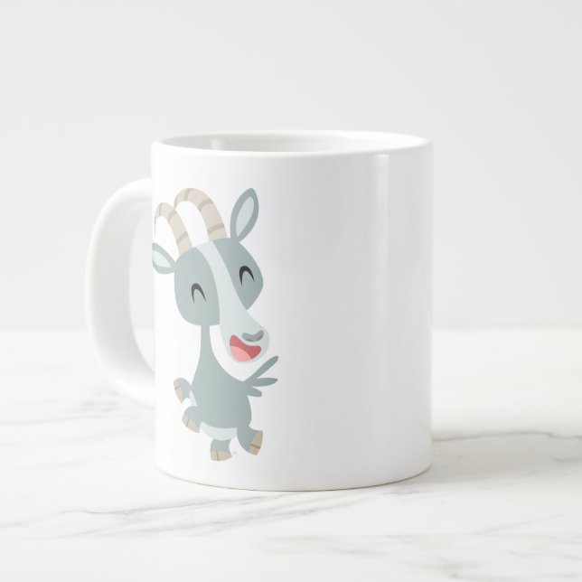 Mug géant Chèvre sautillante dessin animé mignon (Devant gauche)