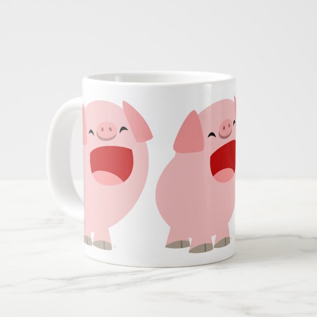 Mug Géant Cochon Chanteur de Dessin Animé Mignon (Devant gauche)