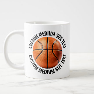 Mug géant de basketball avec texte personnalisé de