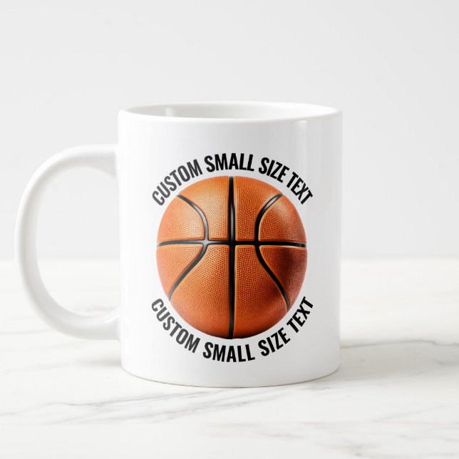 Mug géant de basketball avec texte personnalisé de (Gauche)