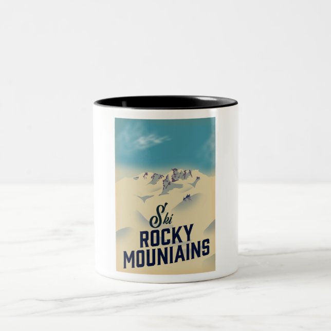 Mug géant de café Montagnes Rocheuses USA Ski (Centre)