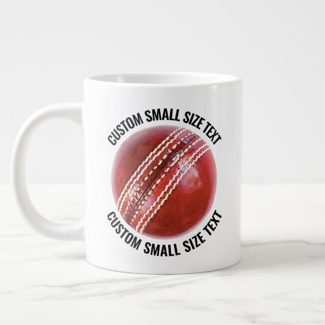 Mug Géant de Cricket avec Texte Personnalisé de Pe (Gauche)