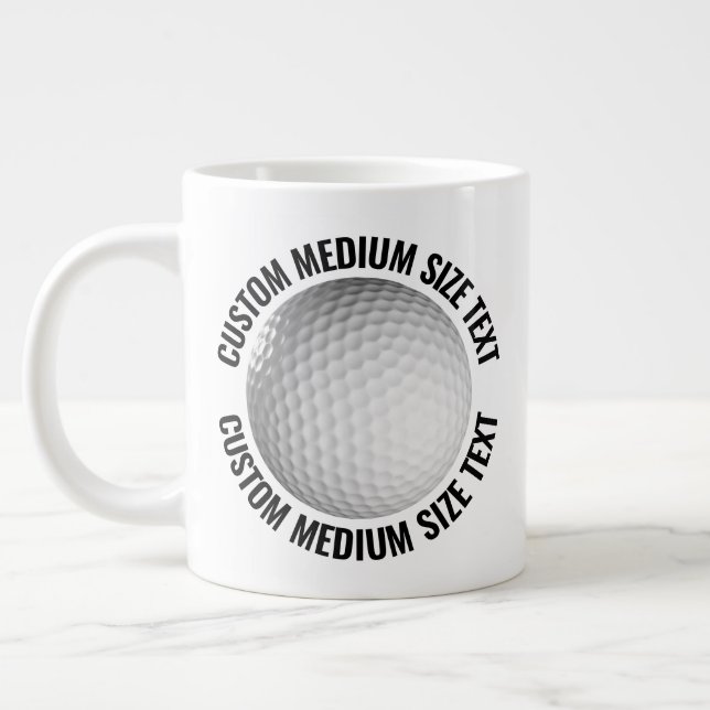 Mug géant de golf avec texte personnalisé de taill (Gauche)