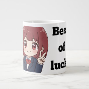 Mug géant de style anime 'Bonne chance'