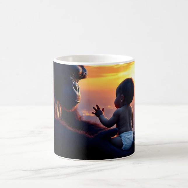 Mug Géant doux et bébé au coucher du soleil (Centre)