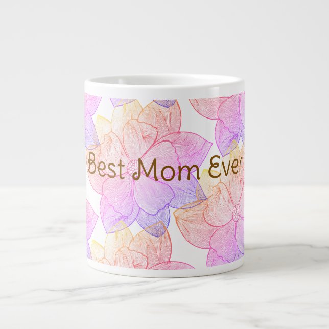 Mug géant floral artistique "Meilleure maman du mo (Devant)