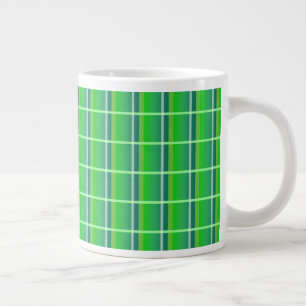 Mug géant motif carreaux vert et blanc rétro