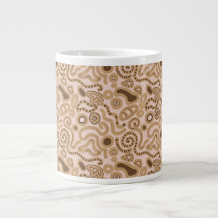 Mug géant motif gribouillis terreux abstrait