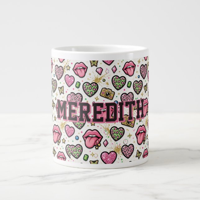 Mug géant personnalisé à l'esthétique Y2K féminine (Devant)