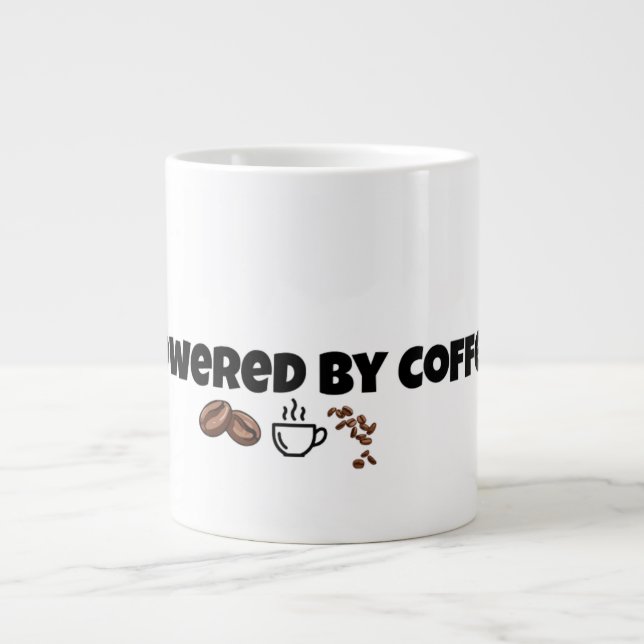 Mug Géant pour Amoureux de Café Drôle Alimenté par (Devant)