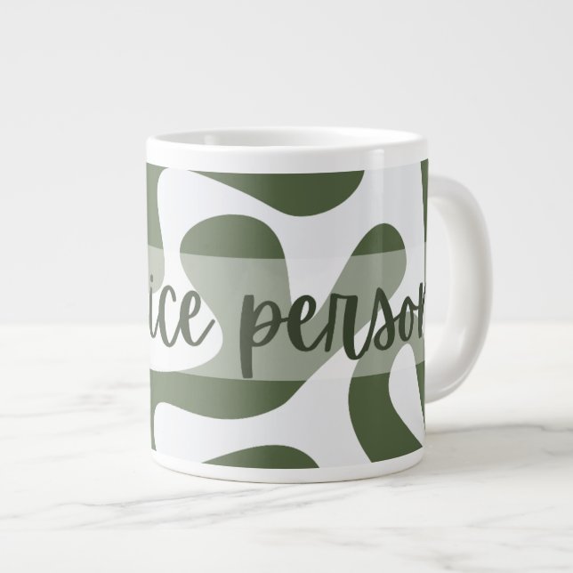 Mug géant rétro ondulé 'Soyez une personne gentill (Devant droit)