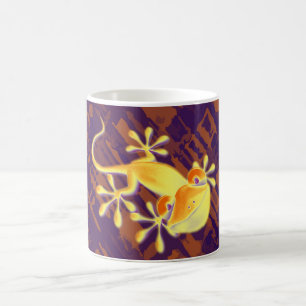 Mug Gecko de sourire - motif orange violet