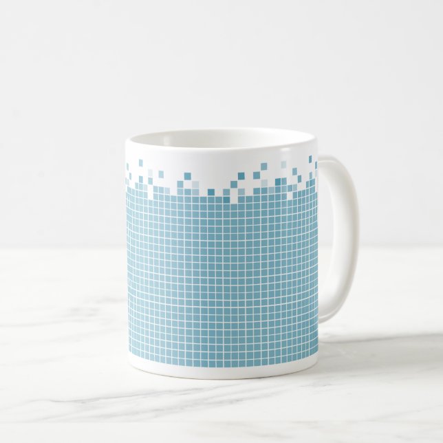Mug Geek bleu de pixels (Devant droit)
