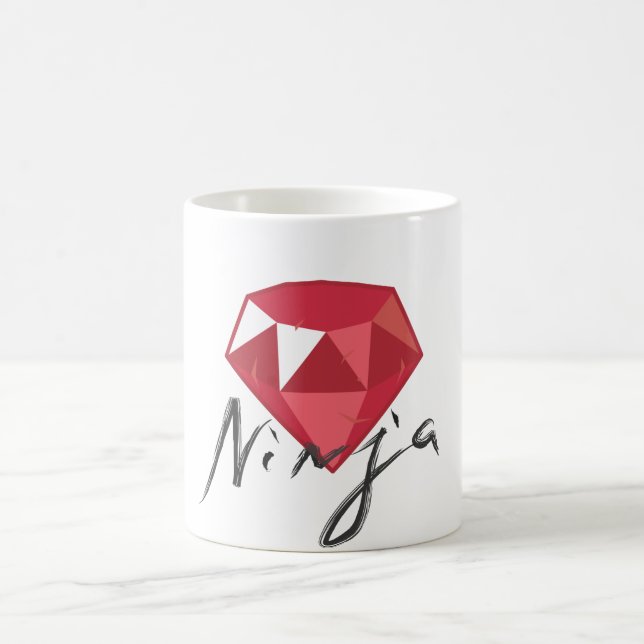 Mug Geek rouge de pierre gemme de Ninja (Centre)
