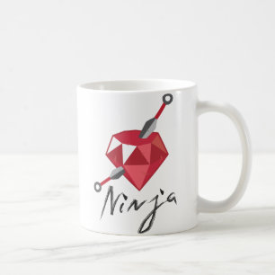 Mug Geek rouge de pierre gemme de Ninja