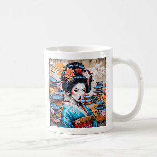 Mug Geisha and Sakura: Japanese-Inspired Art