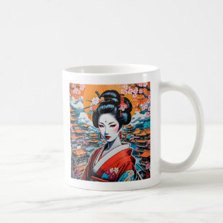 Mug Geisha and Sakura: Japanese-Inspired Art