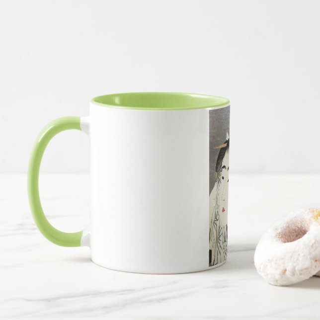 Mug Geisha Japonais Vintage Oriental Asiatique Kimono (Avec donut)