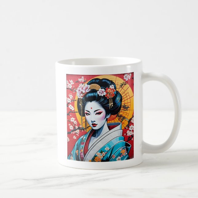 Mug Geisha, Kimono, Sakura, cherry blossoms, Japanese  (Droite)