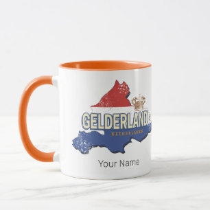 Mug Gelderland Pays-Bas Carte Vintage Souvenir néerlan