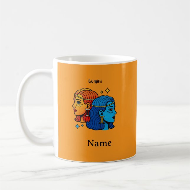 Mug Gémeaux Signe du Zodiaque Pop Art - Jumeaux Célest (Gauche)