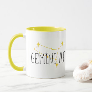 Mug GEMINI constellation AF, avec symboles Mercury & T