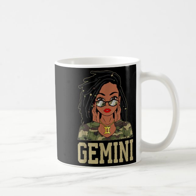 Mug Gemini Loc'd Hair Sy Black Woman Camo Melanin Girl (Droite)