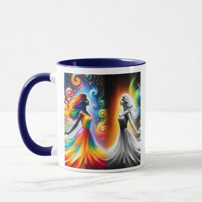 Mug Gemini Twins Couleur et noir et blanc Horoscope (Gauche)