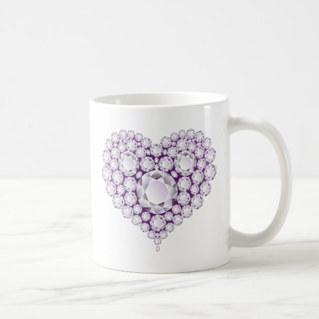 Mug Gemmes cardiaques Améthystes légers (Droite)