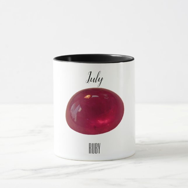 Mug Gemstone de rubis à café rouge juillet Birthstone (Centre)