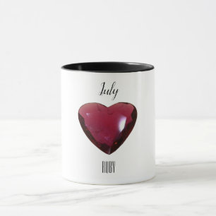 Mug Gemstone de rubis à café rouge juillet Birthstone