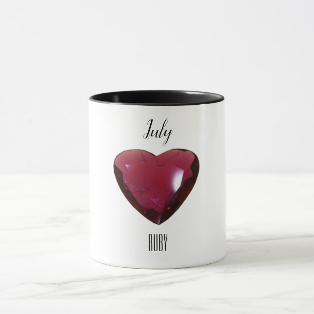 Mug Gemstone de rubis à café rouge juillet Birthstone (Centre)