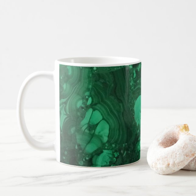 Mug Gemstone Photo Vert Brillant Flèche Abstraite (Avec donut)