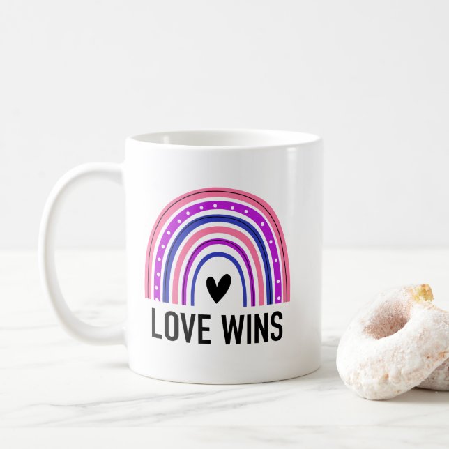 Mug Genderfluide Rainbow Love Wins (Avec donut)