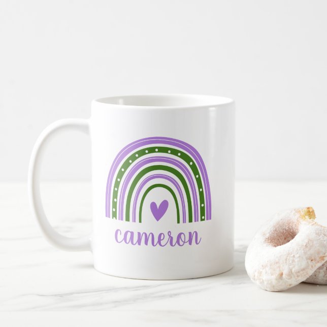 Mug Genderqueer Rainbow Personnalisé (Avec donut)
