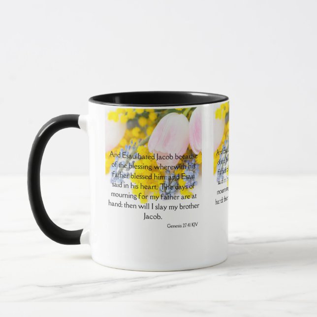 Mug Genèse 27:41 KJV Bible Écriture Pic Deux Tons (Gauche)
