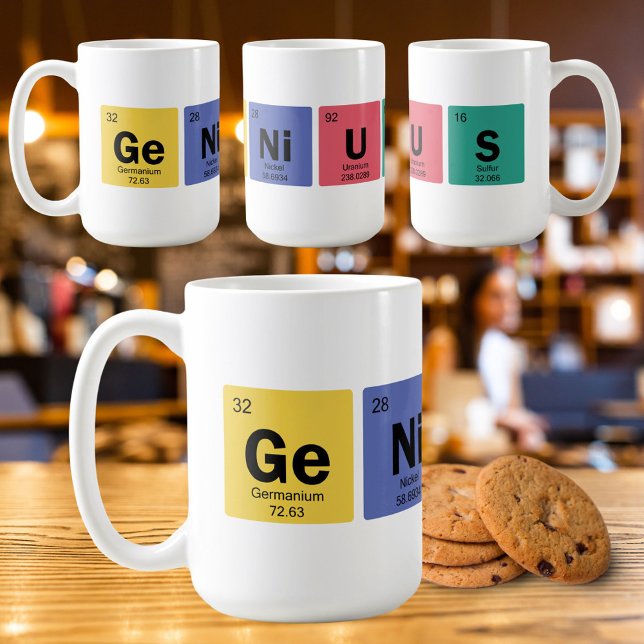 Mug GÉNIE | Symbole Tableau périodique des éléments (Available in multiple sizes, styles and colors. Cookies not included :-()