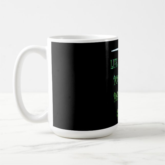 MUG GENRE DE POÈTES DE GOTH PEINT NOIR LUMINOUSE VERT (Gauche)