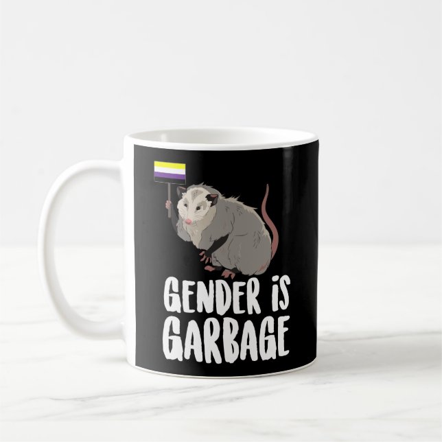 Mug Genre Est Garbage Genderfluide Non Binary Possum (Gauche)
