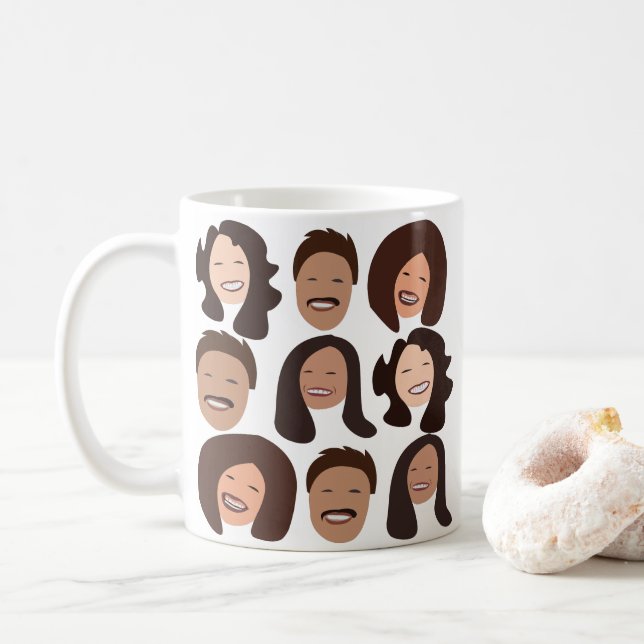 Mug Gens souriants visage heureux (Avec donut)