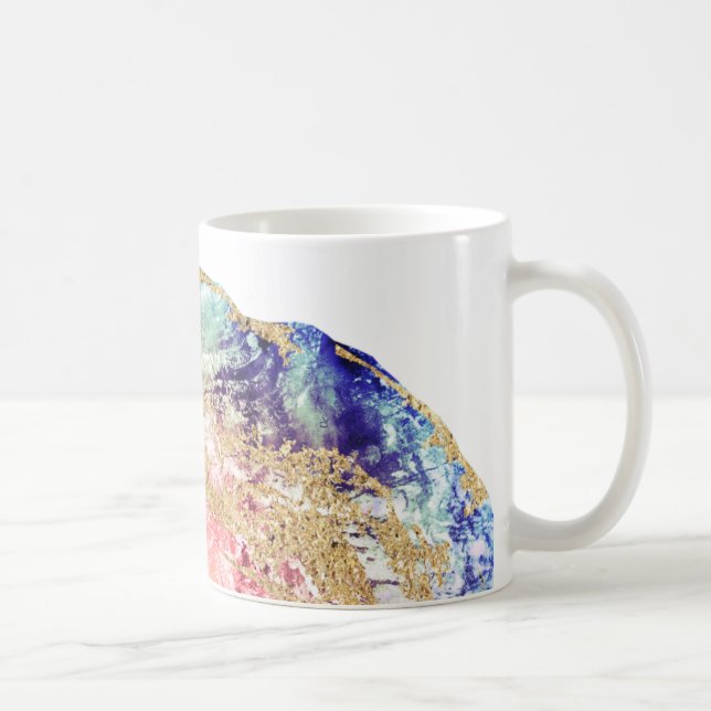Mug *~* Géode Aquarelle Agate Gold Parties scintillant (Droite)