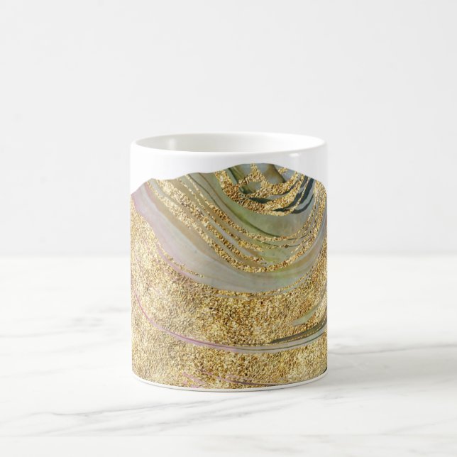 Mug *~* Géode de Parties scintillant or de l'aquarelle (Centre)