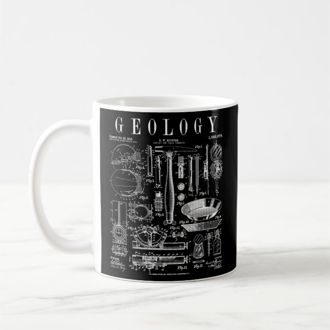 Mug Géologie Géologie Géologie Outils Brevet Imprimer (Gauche)