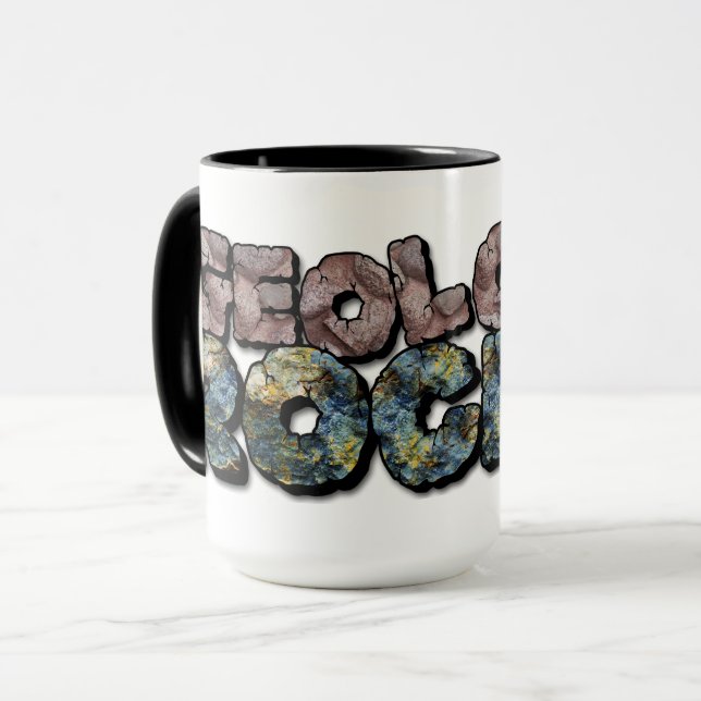 Mug géologie rocks! Humour scientifique Geek nerd (Devant gauche)