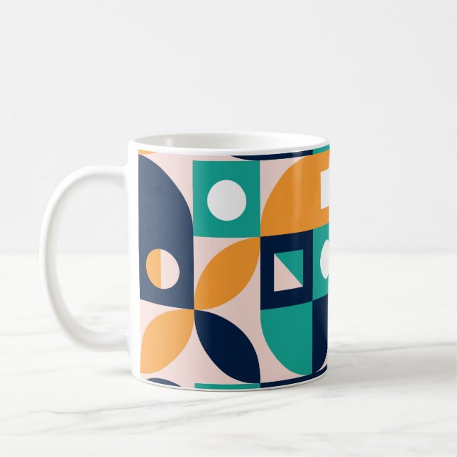 Mug Geometric color composition template with abstract (Gauche)