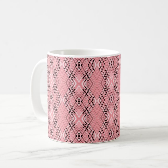Mug Geometric pattern coral retro rhombuses (Devant gauche)