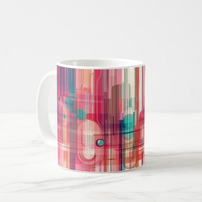 Mug Geometric Shapes and Vibrant Colors Wall Art Print (Devant gauche)