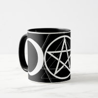 Géométrie de la Triple Lune Pentagramme Noir & Bla